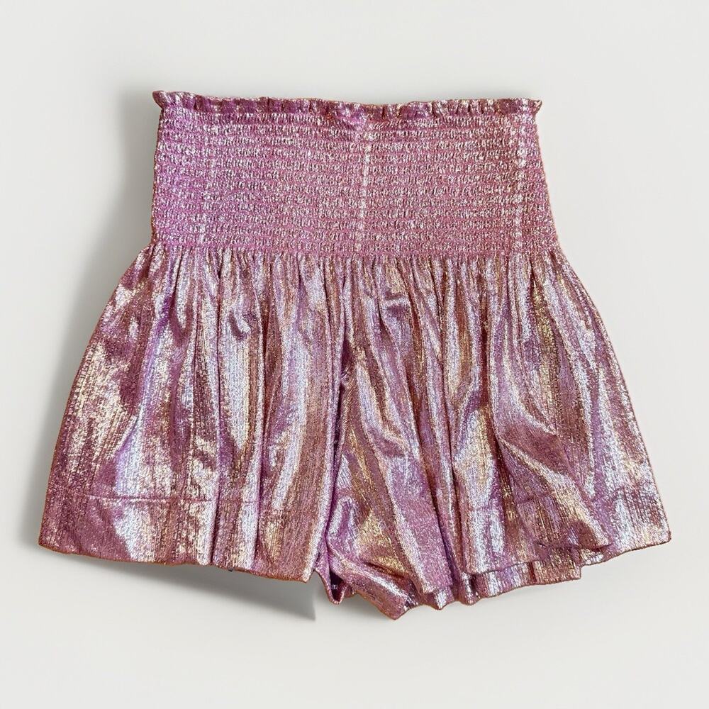 Queen Of Sparkles Swing Shorts Women’s Size S Pink Shimmer Sparkle